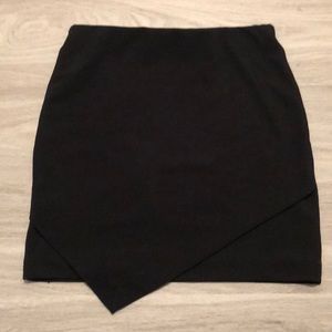 Asymmetrical Black Mini Skirt